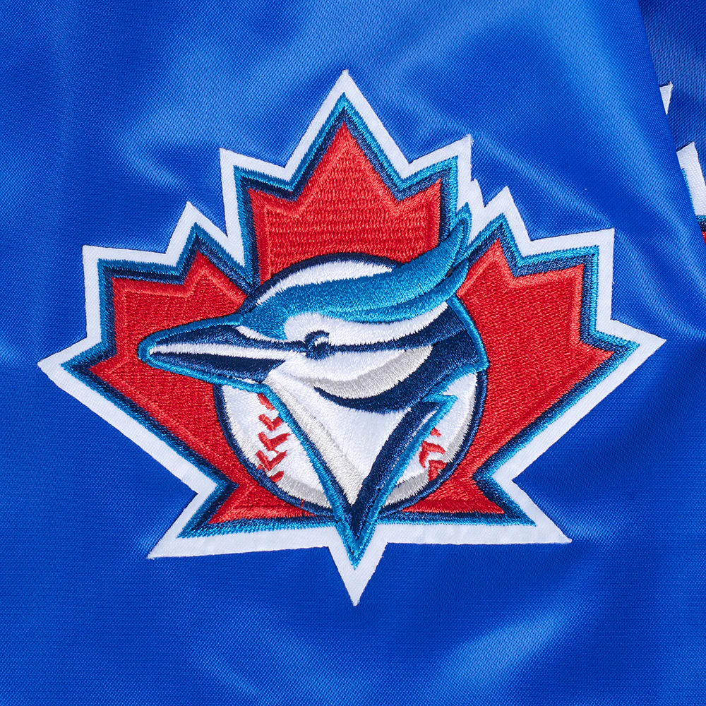 MLB TORONTO BLUE JAYS RETRO CLASSIC MEN'S RIB SATIN JACKET (ROYAL BLUE) - Image 9