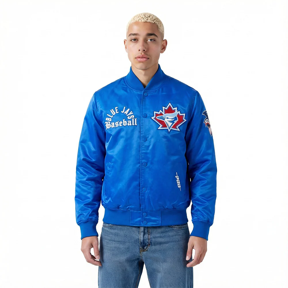 MLB TORONTO BLUE JAYS MODERN ORIGINALS MEN'S SATIN JACKET (ROYAL BLUE)