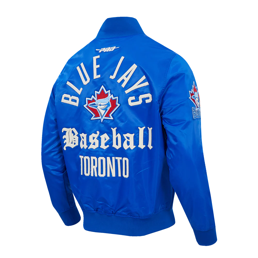 MLB TORONTO BLUE JAYS MODERN ORIGINALS MEN'S SATIN JACKET (ROYAL BLUE) - Image 5