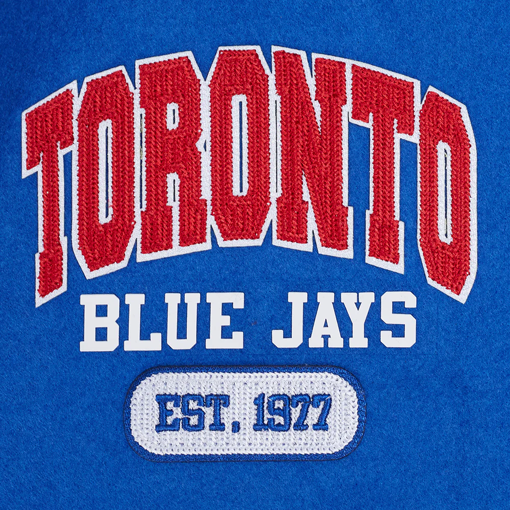 MLB TORONTO BLUE JAYS CITY ARCH MEN'S WOOL VARSITY JACKET (ROYAL BLUE/WHITE) - Image 5