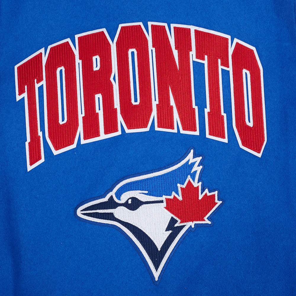 MLB TORONTO BLUE JAYS CITY ARCH MEN'S WOOL VARSITY JACKET (ROYAL BLUE/WHITE) - Image 9