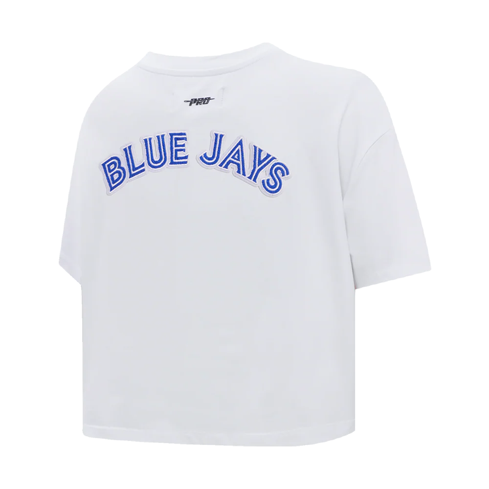 MLB TORONTO BLUE JAYS CLASSIC WOMEN'S W BOXY TOP (WHITE) - Image 4