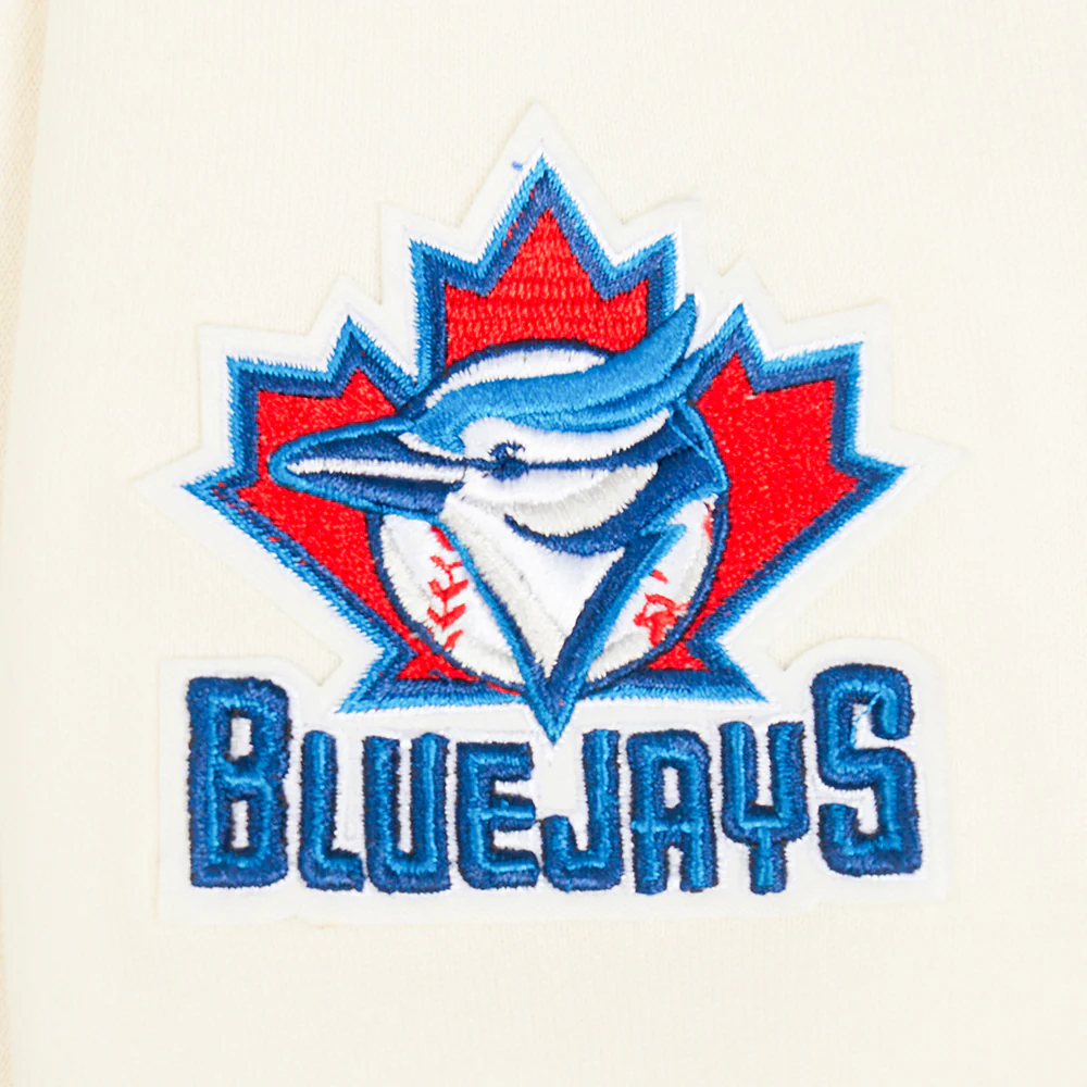 MLB TORONTO BLUE JAYS RETRO CLASSIC WOMEN'S RIB CROPPED PULLOVER HOODIE (EGGSHELL/ UNIVERSITY BLUE) - Image 7