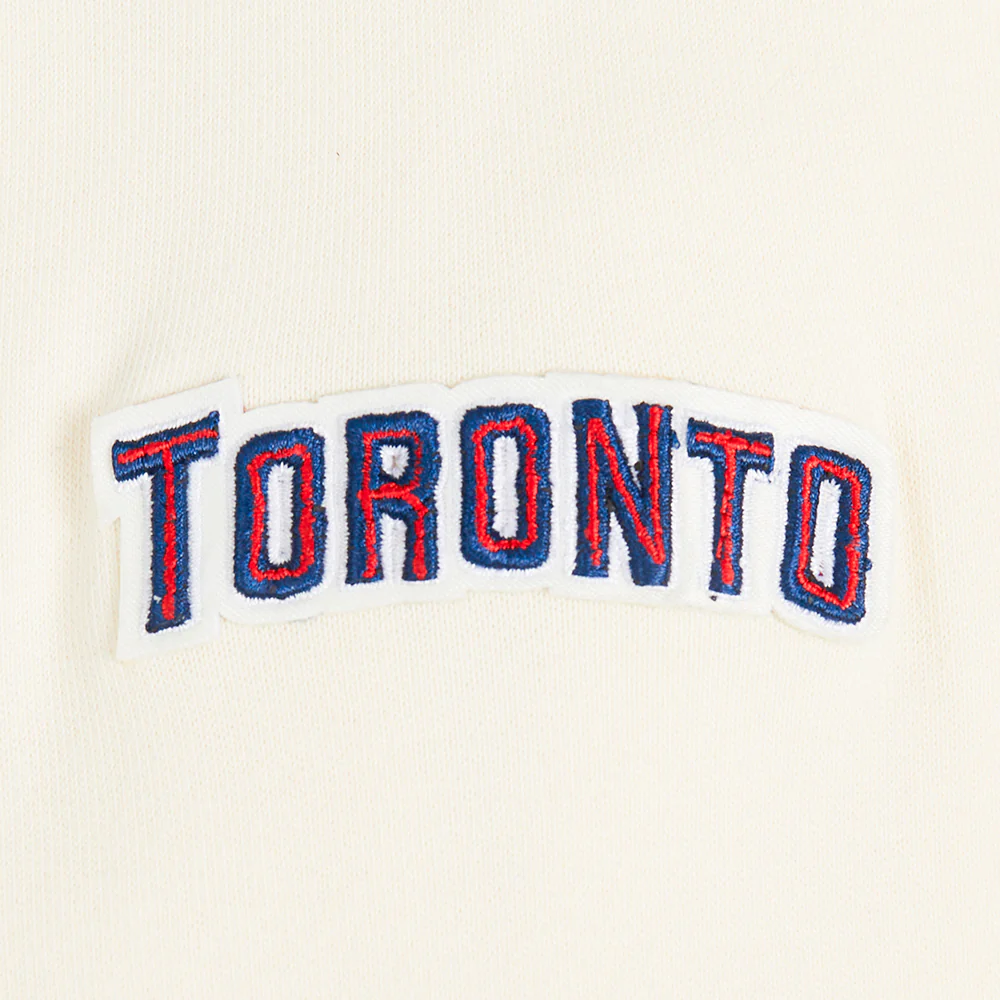 MLB TORONTO BLUE JAYS RETRO CLASSIC WOMEN'S RIB CROPPED PULLOVER HOODIE (EGGSHELL/ UNIVERSITY BLUE) - Image 8