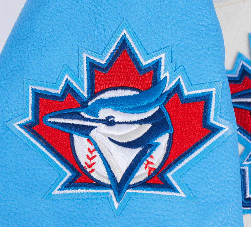 MLB TORONTO BLUE JAYS RETRO CLASSIC WOMEN'S RIB WOOL VARSITY JACKET (EGGSHELL/ UNIVERSITY BLUE) - Image 8