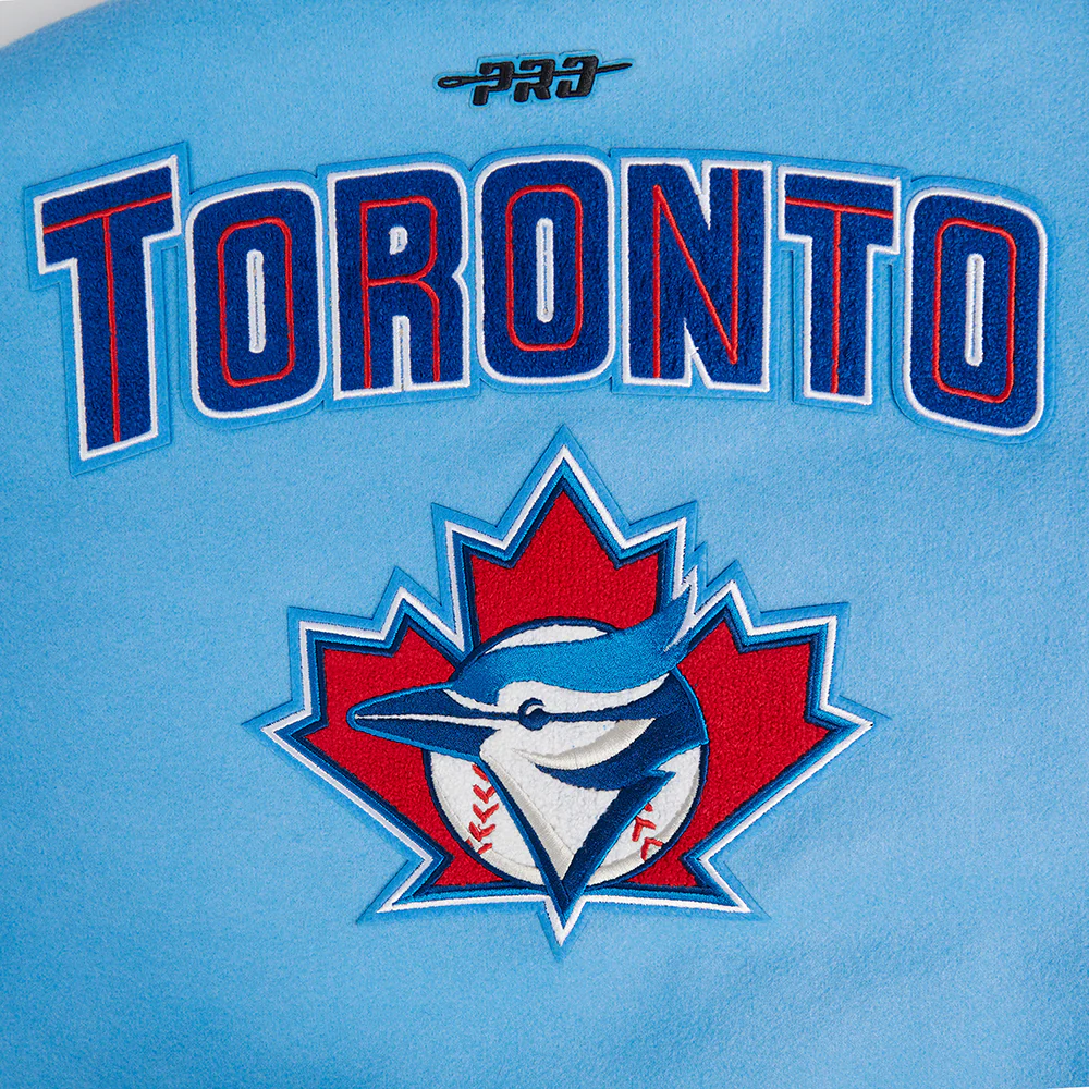 MLB TORONTO BLUE JAYS RETRO CLASSIC WOMEN'S RIB WOOL VARSITY JACKET (UNIVERSITY BLUE/WHITE) - Image 10