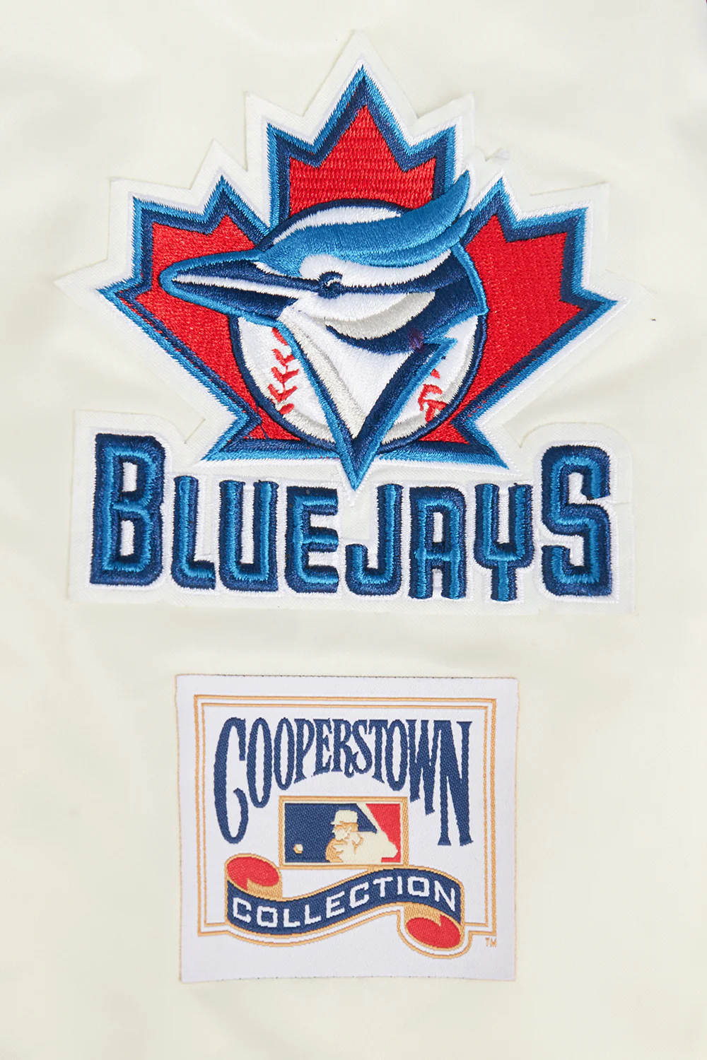 MLB TORONTO BLUE JAYS RETRO CLASSIC WOMEN'S RIB SATIN JACKET (EGGSHELL/ UNIVERSITY BLUE) - Image 7