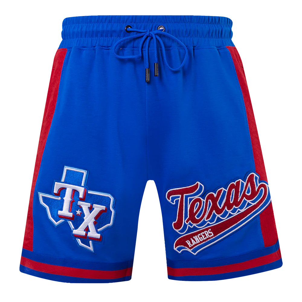 MLB TEXAS RANGERS SCRIPT TAIL MEN'S DOUBLE KNIT 2.0 SHORT (ROYAL BLUE/RED) - Image 2