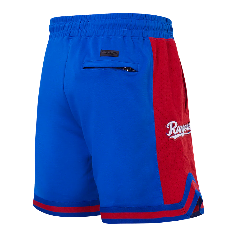 MLB TEXAS RANGERS SCRIPT TAIL MEN'S DOUBLE KNIT 2.0 SHORT (ROYAL BLUE/RED) - Image 3