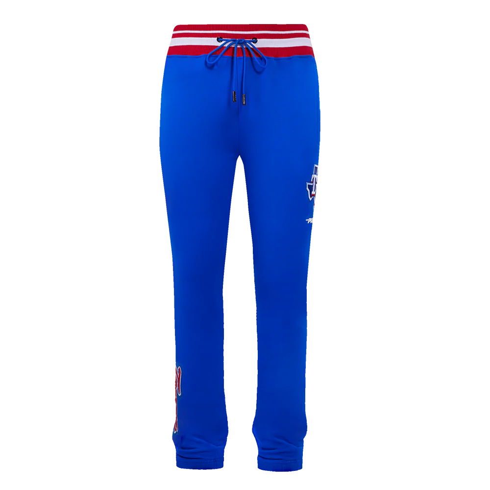 MLB TEXAS RANGERS SCRIPT TAIL MEN'S RIB FLEECE SWEATPANT (ROYAL BLUE/RED) - Image 2