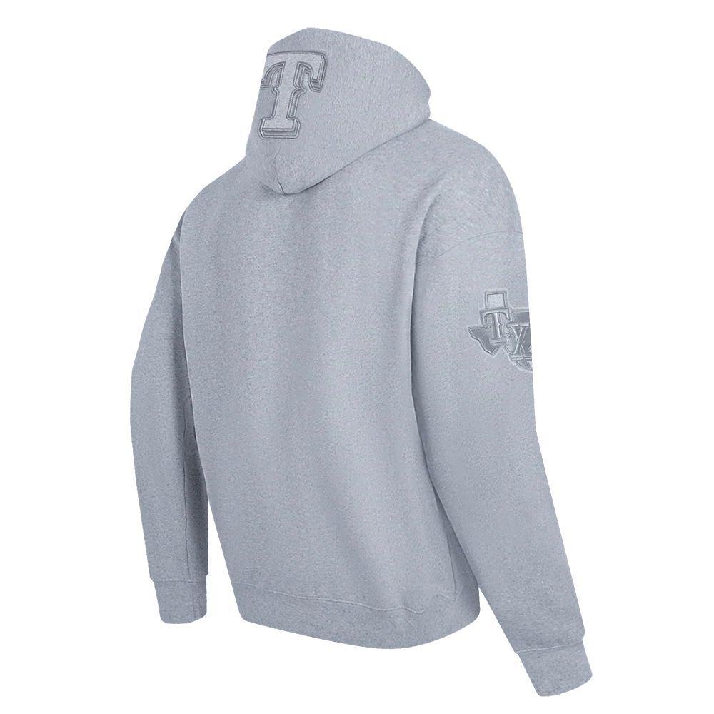 MLB TEXAS RANGERS NEUTRAL MEN'S DROP SHOULDER PULLOVER HOODIE (DARK HEATHER GRAY) - Image 4