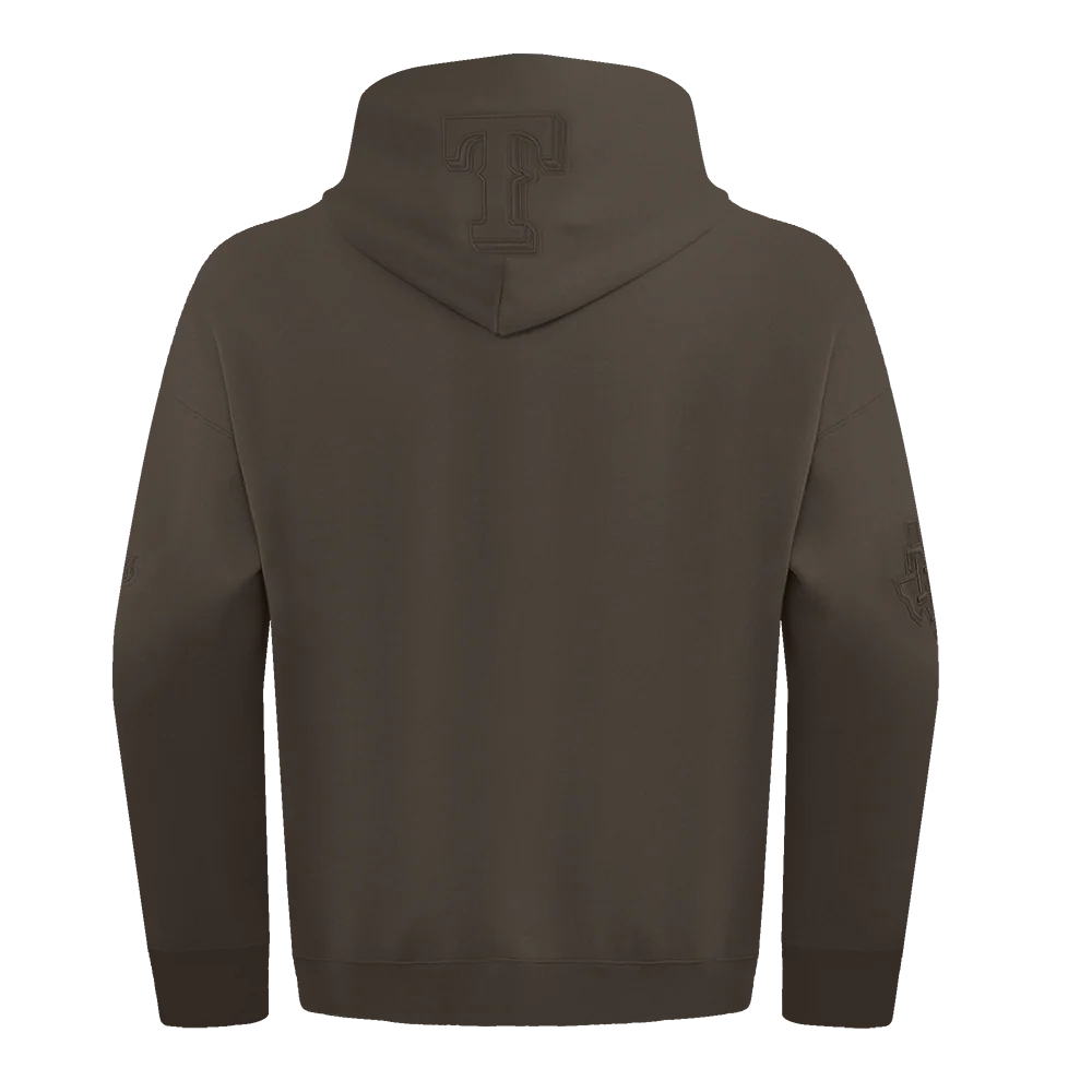 MLB TEXAS RANGERS NEUTRAL MEN'S DROP SHOULDER PULLOVER HOODIE (DARK TAUPE) - Image 3