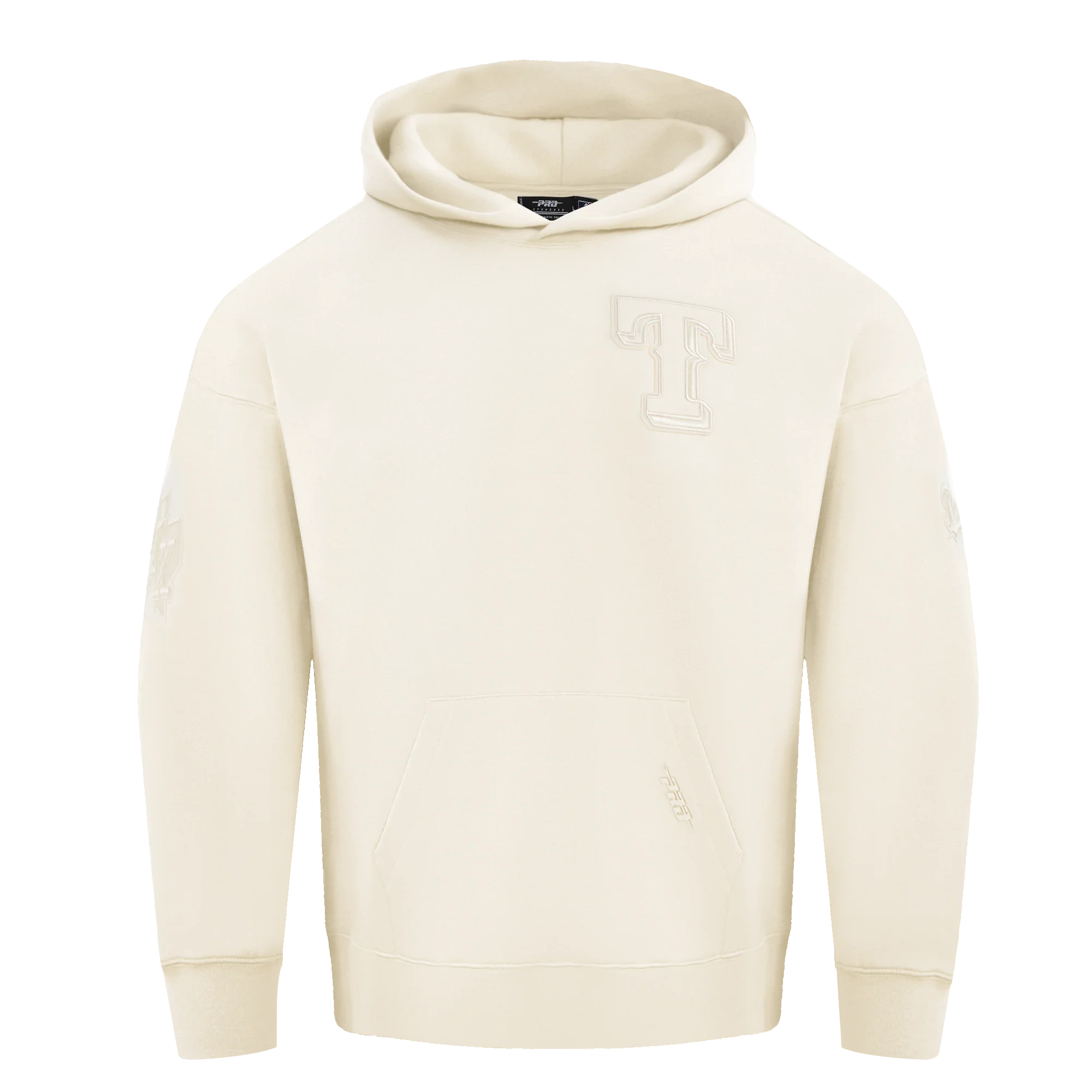 MLB TEXAS RANGERS NEUTRAL MEN'S DROP SHOULDER PULLOVER HOODIE (EGGSHELL)