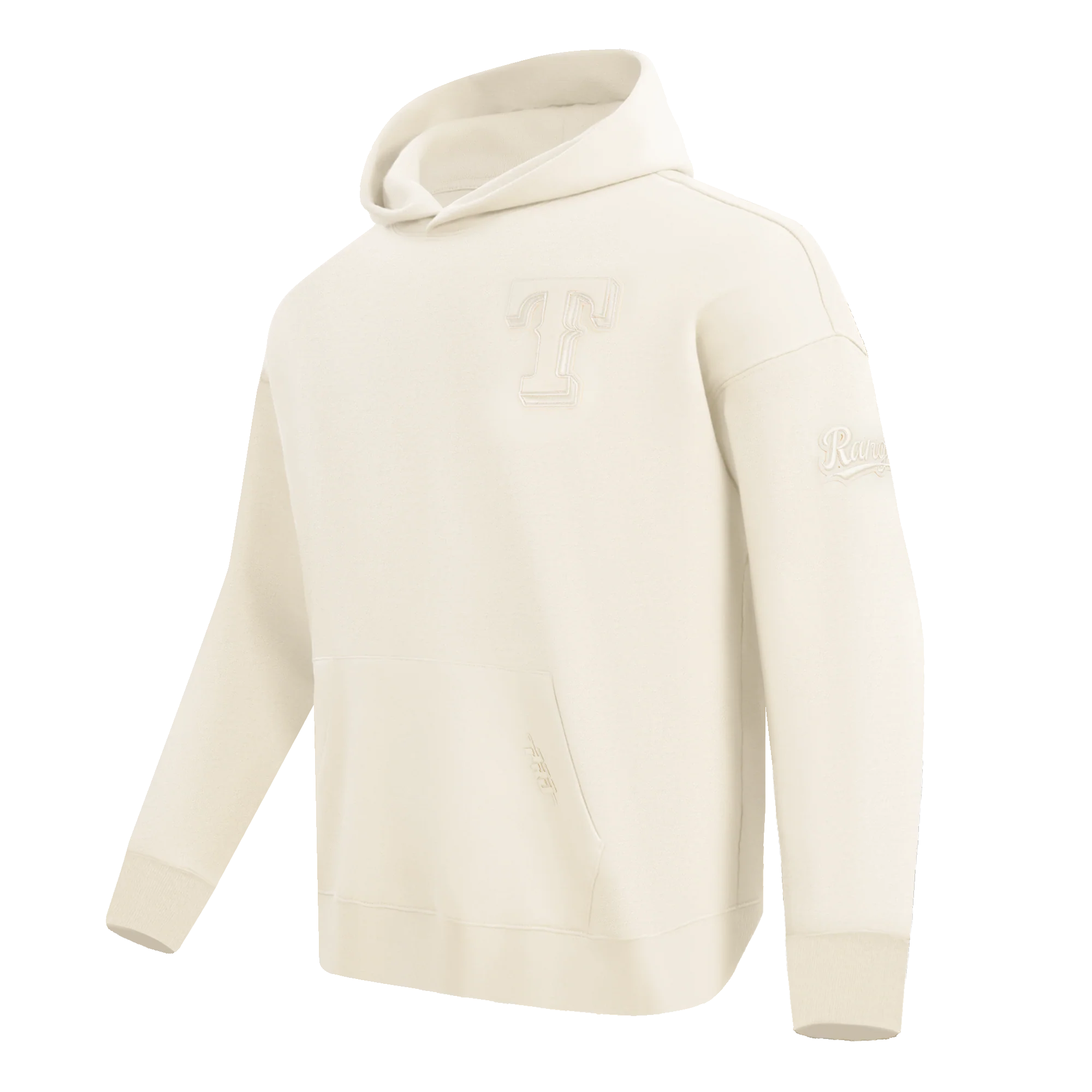 MLB TEXAS RANGERS NEUTRAL MEN'S DROP SHOULDER PULLOVER HOODIE (EGGSHELL) - Image 2