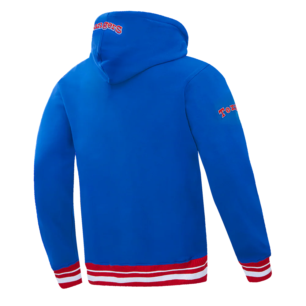 MLB TEXAS RANGERS RETRO CLASSIC MEN'S PULLOVER HOODIE (ROYAL BLUE/RED) - Image 4