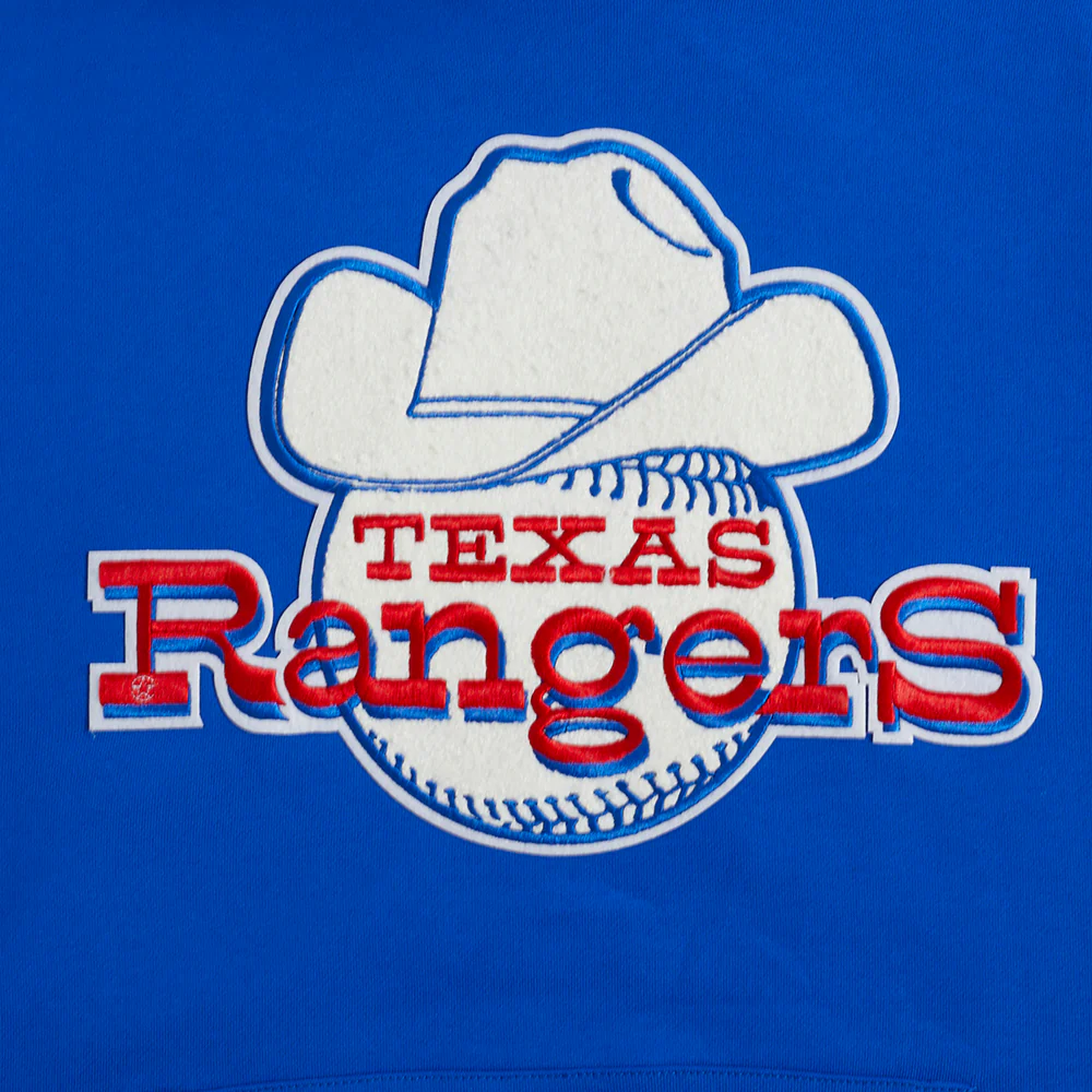 MLB TEXAS RANGERS RETRO CLASSIC MEN'S PULLOVER HOODIE (ROYAL BLUE/RED) - Image 5