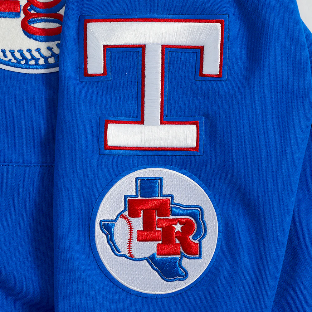 MLB TEXAS RANGERS RETRO CLASSIC MEN'S PULLOVER HOODIE (ROYAL BLUE/RED) - Image 8