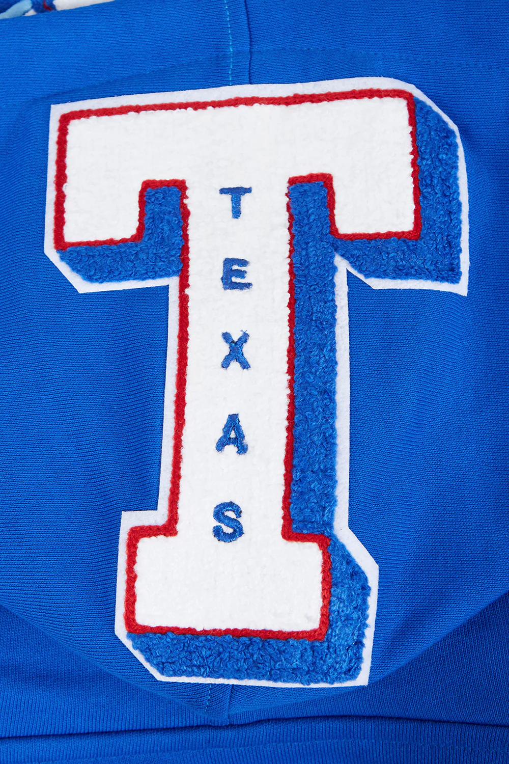 MLB TEXAS RANGERS MASHUP MEN'S RIB PULLOVER HOODIE (ROYAL BLUE/RED) - Image 8
