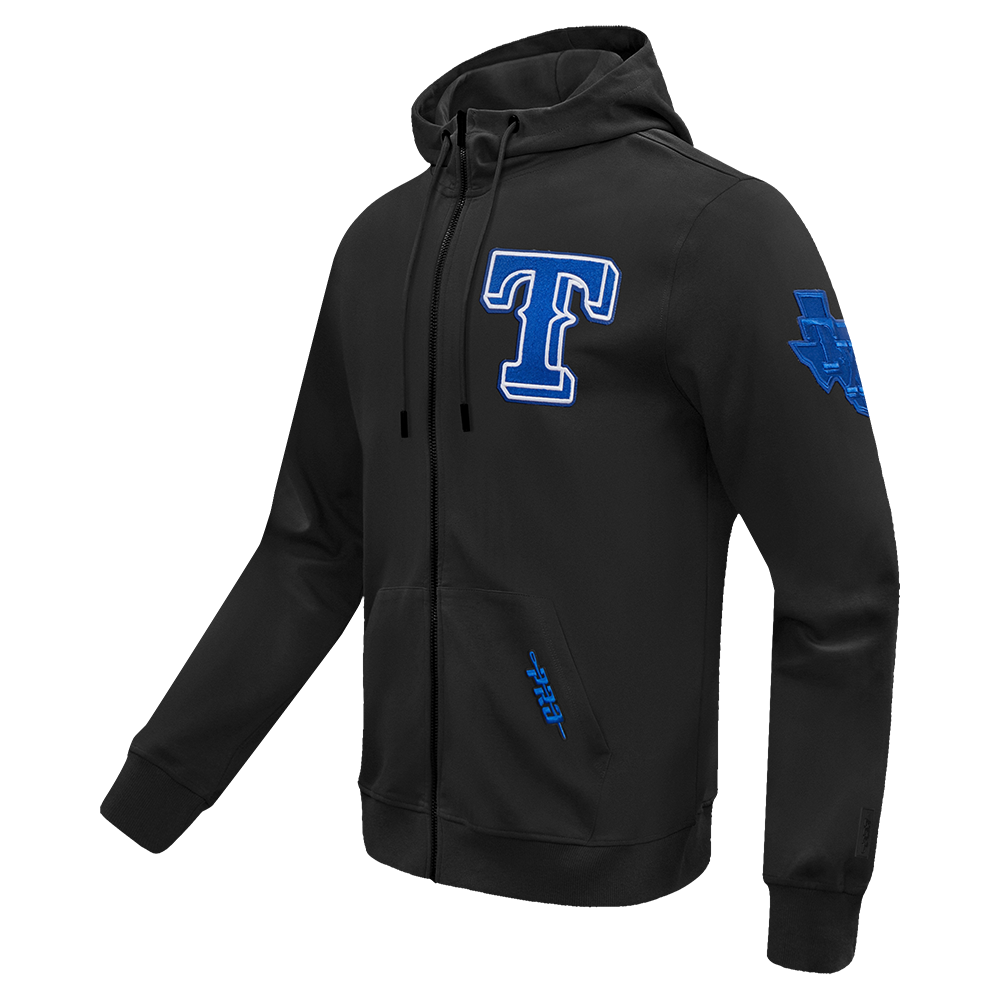 MLB TEXAS RANGERS TC TONAL OUTLINE MEN'S DK FZ PO HOODIE (BLACK) - Image 3