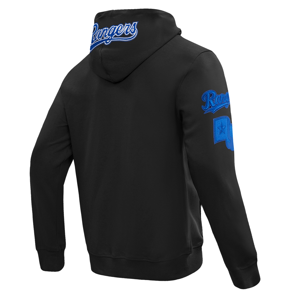 MLB TEXAS RANGERS TC TONAL OUTLINE MEN'S DK FZ PO HOODIE (BLACK) - Image 4