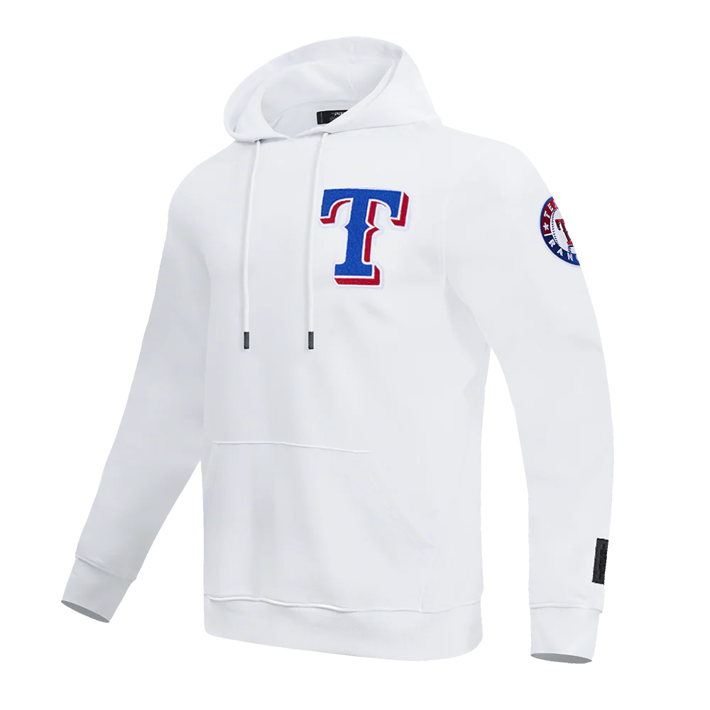 MLB TEXAS RANGERS CLASSIC CHENILLE MEN'S PULLOVER HOODIE (WHITE) - Image 2