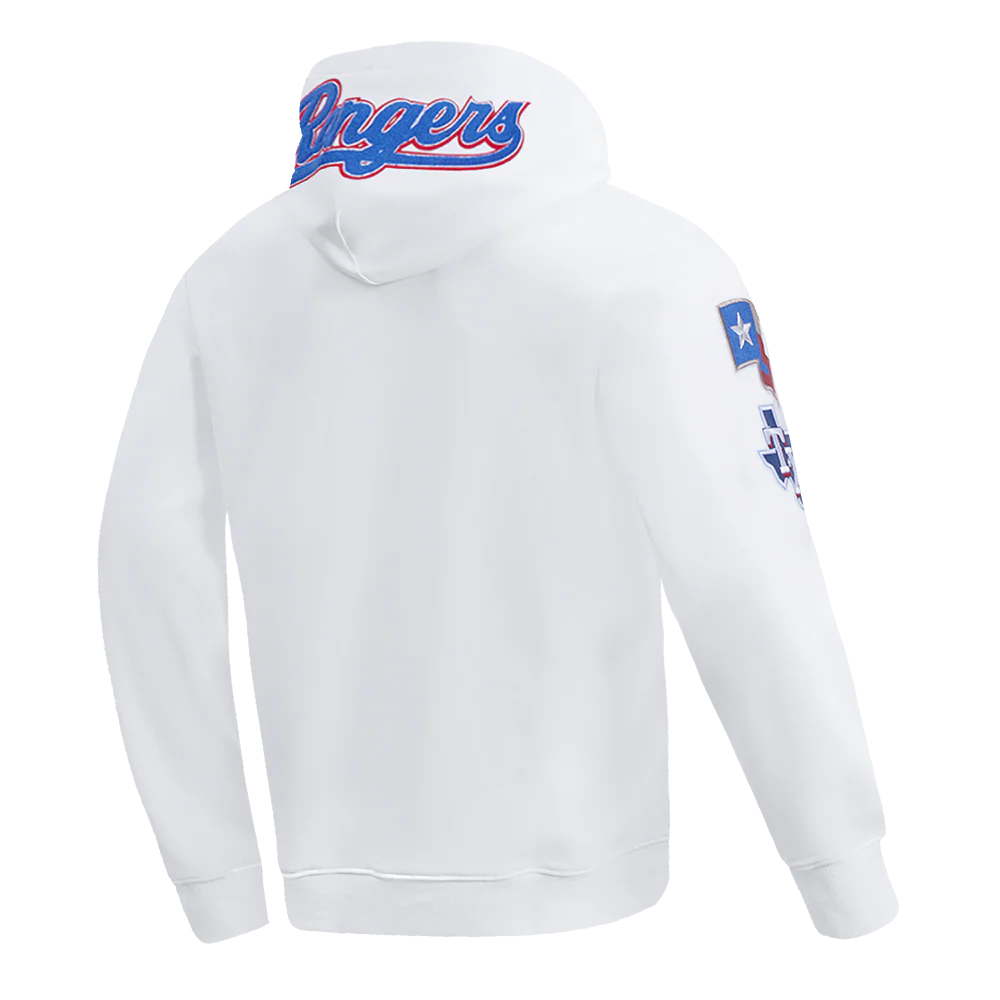 MLB TEXAS RANGERS CLASSIC CHENILLE MEN'S PULLOVER HOODIE (WHITE) - Image 4