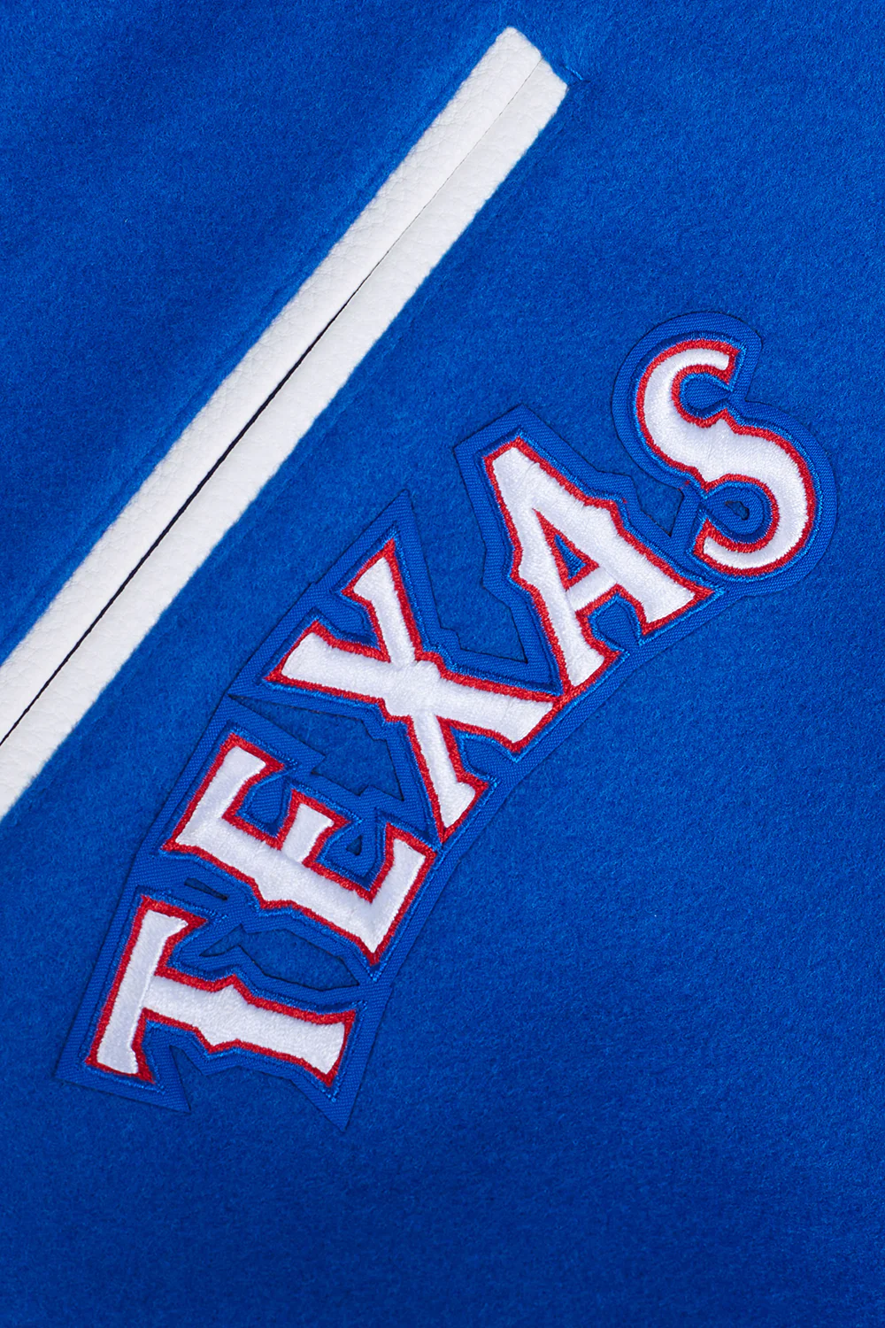 MLB TEXAS RANGERS MASHUP MEN'S RIB WOOL VARSITY JACKET (ROYAL BLUE/RED) - Image 7