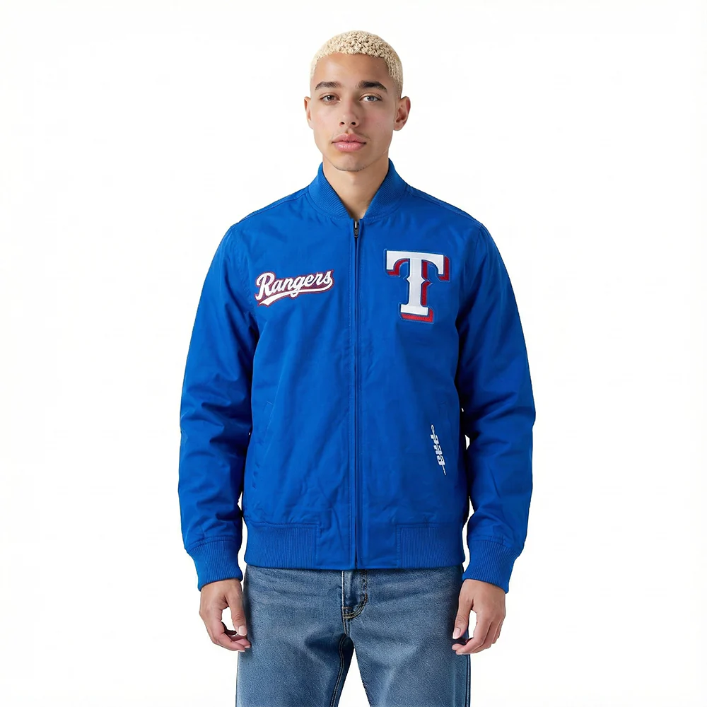 MLB TEXAS RANGERS WINGSPAN MEN'S TWILL JACKET (ROYAL BLUE) - Image 2
