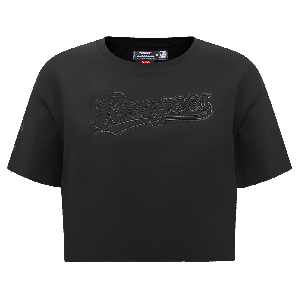 MLB TEXAS RANGERS NEUTRAL WOMEN'S BOXY TOP (BLACK)