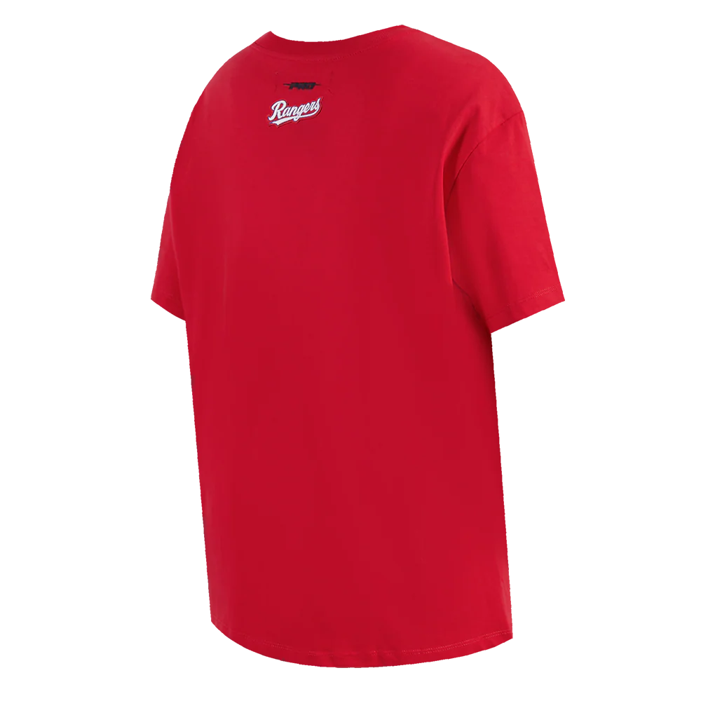 MLB TEXAS RANGERS SCRIPT TAIL WOMEN'S BOYFRIEND TOP (RED) - Image 4