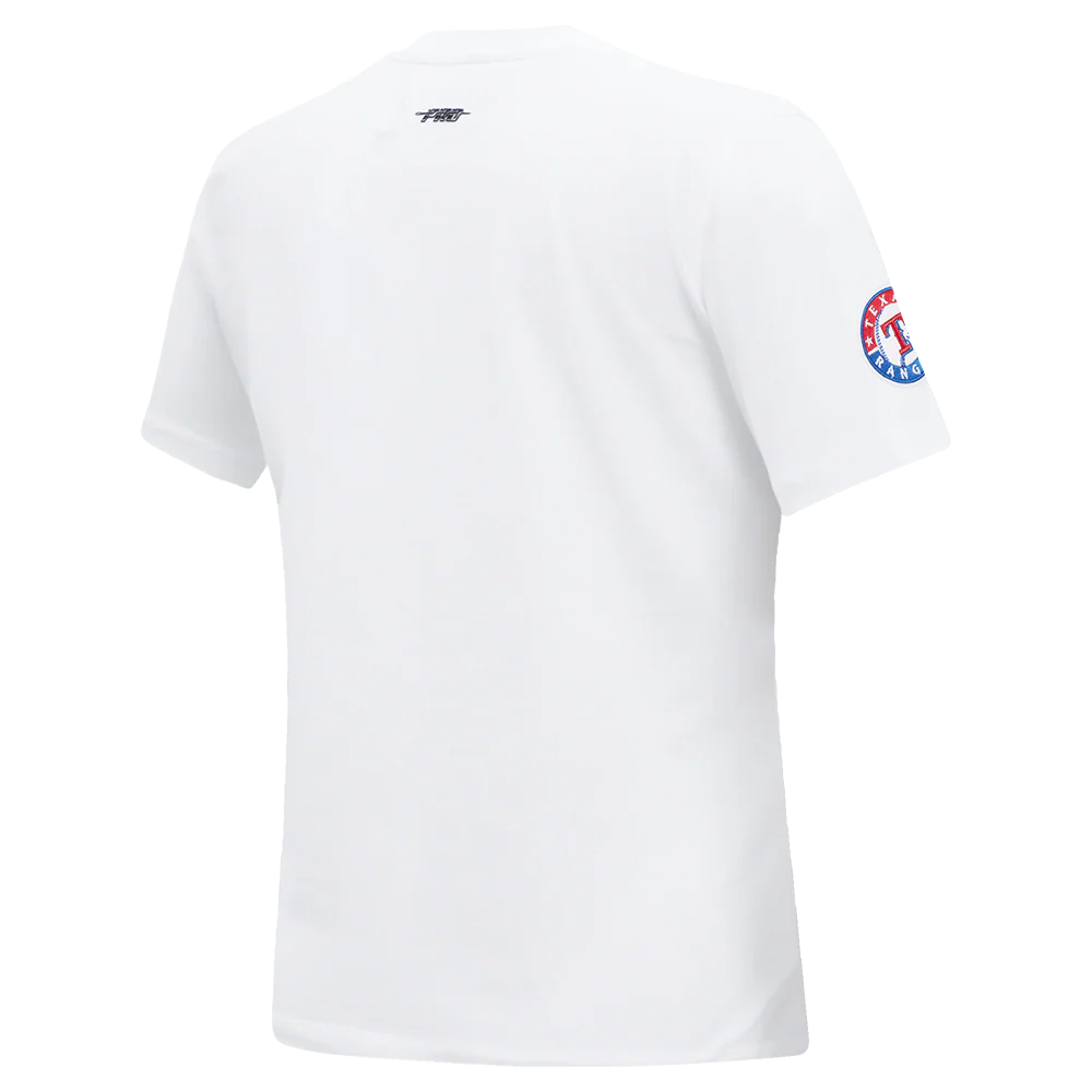 MLB TEXAS RANGERS CLASSIC SHORT SLEEVE WOMEN'S SINGLE JERSEY SLIM FIT TOP (WHITE) - Image 4