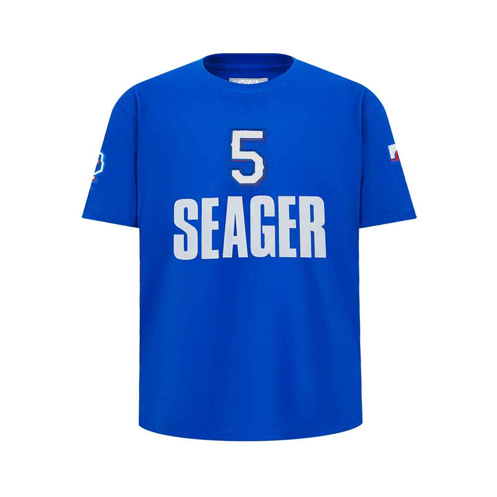 MLB TEXAS RANGERS COREY SEAGER #5 CLASSIC PLAYER NAME AND NUMBER  BIG BOY'S SJ TEE(ROYAL BLUE)