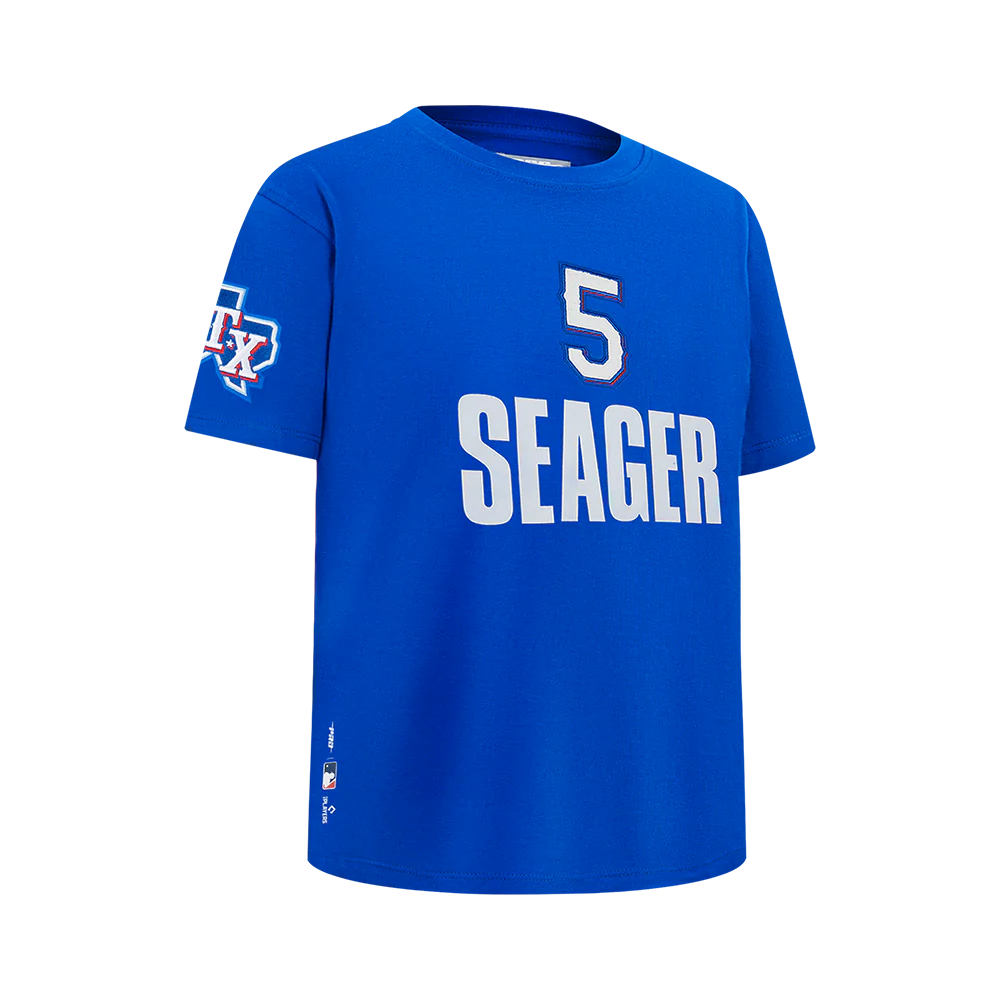 MLB TEXAS RANGERS COREY SEAGER #5 CLASSIC PLAYER NAME AND NUMBER  BIG BOY'S SJ TEE(ROYAL BLUE) - Image 3