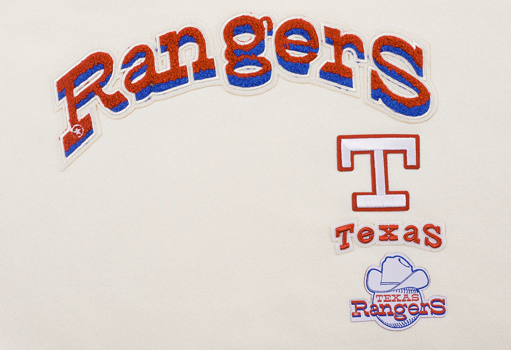 MLB TEXAS RANGERS RETRO CLASSIC WOMEN'S RIB CREWNECK (EGGSHELL/ROYAL BLUE) - Image 5