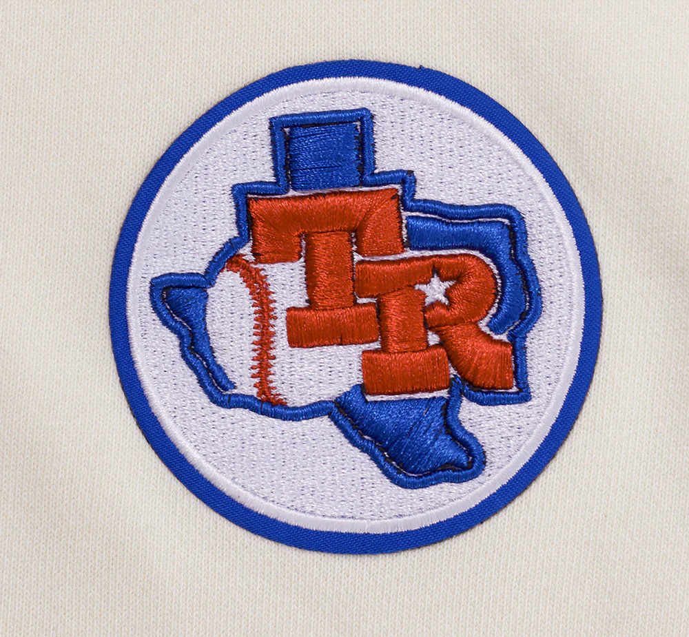 MLB TEXAS RANGERS RETRO CLASSIC WOMEN'S RIB CREWNECK (EGGSHELL/ROYAL BLUE) - Image 6