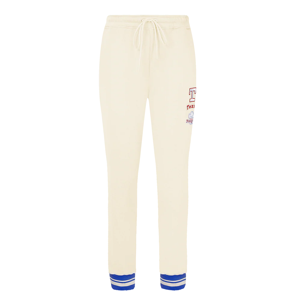 MLB TEXAS RANGERS RETRO CLASSIC WOMEN'S RIB SWEATPANT (EGGSHELL/ROYAL BLUE) - Image 2