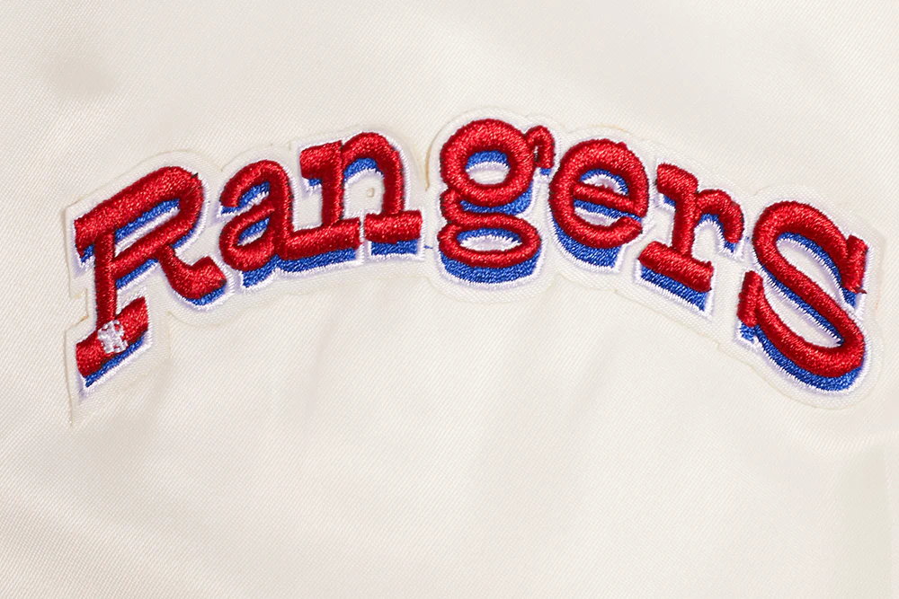 MLB TEXAS RANGERS RETRO CLASSIC WOMEN'S RIB SATIN JACKET (EGGSHELL/ROYAL BLUE) - Image 8