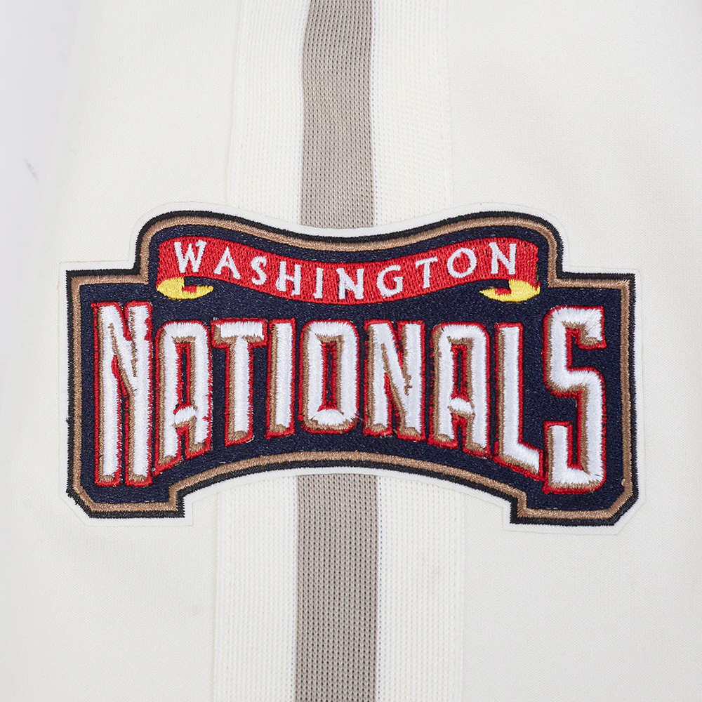 MLB WASHINGTON NATIONALS COOPERSTOWN LOGO PRO GAME DAY MEN'S DOUBLE KNIT JACKET (EGGSHELL/TAUPE/EGGSHELL) - Image 7