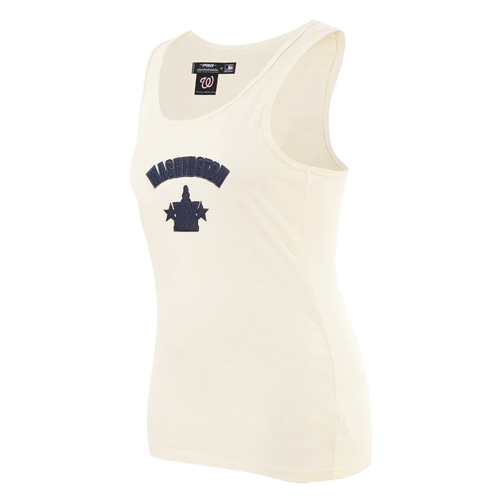MLB WASHINGTON NATIONALS TRIPLE TONAL RELAXED FIT WOMEN'S RACERBACK (EGGSHELL) - Image 2