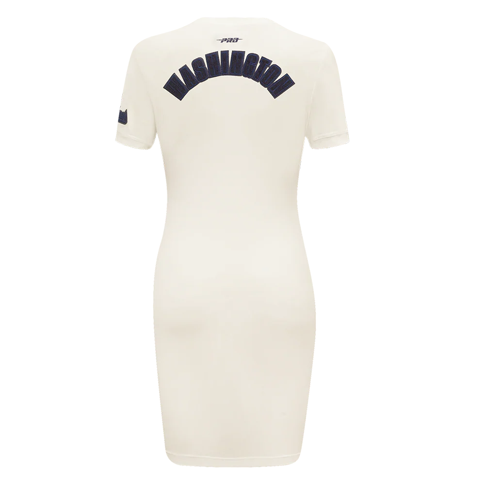 MLB WASHINGTON NATIONALS TRIPLE TONAL BODYCON WOMEN'S DRESS (EGGSHELL) - Image 3