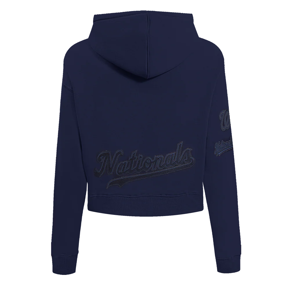 MLB WASHINGTON NATIONALS TRIPLE TONAL WOMEN'S DOUBLE KNIT FULL ZIP HOODIE (MIDNIGHT NAVY) - Image 3