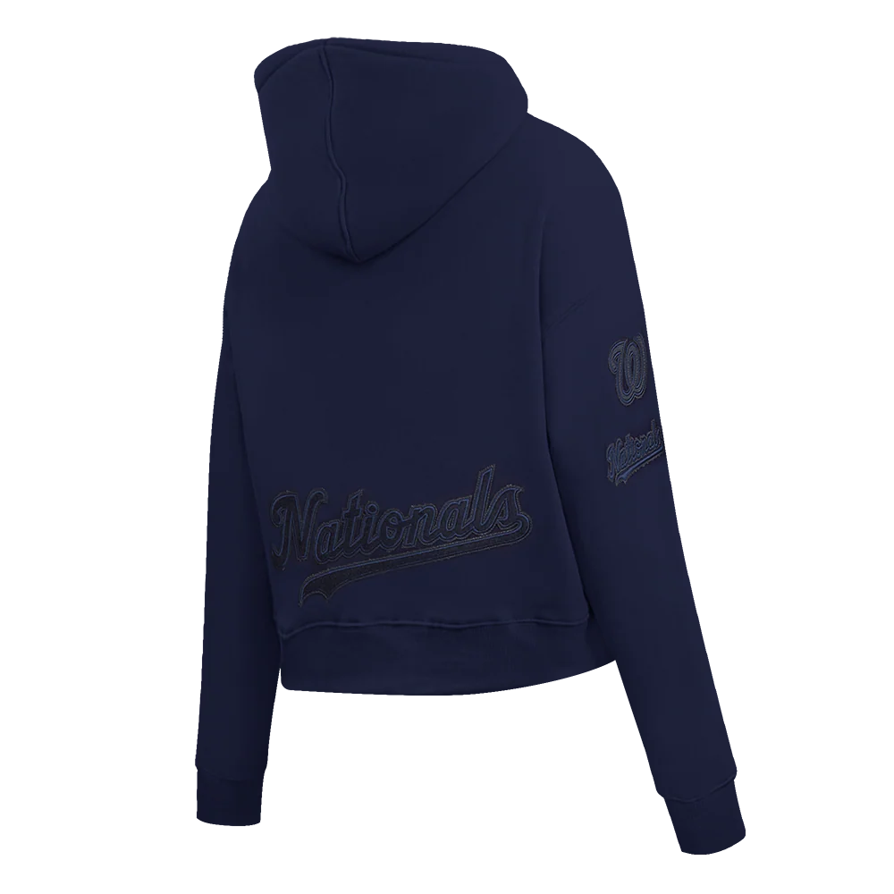 MLB WASHINGTON NATIONALS TRIPLE TONAL WOMEN'S DOUBLE KNIT FULL ZIP HOODIE (MIDNIGHT NAVY) - Image 4