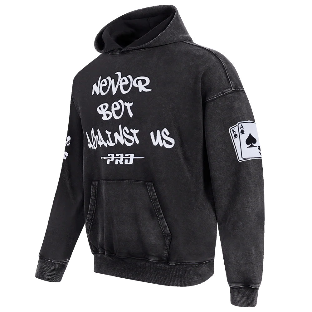 PRO STANDARD NEVER BET AGAINST MEN'S DROP SHOULDER FLC PO HOODIE (BLACK) - Image 3