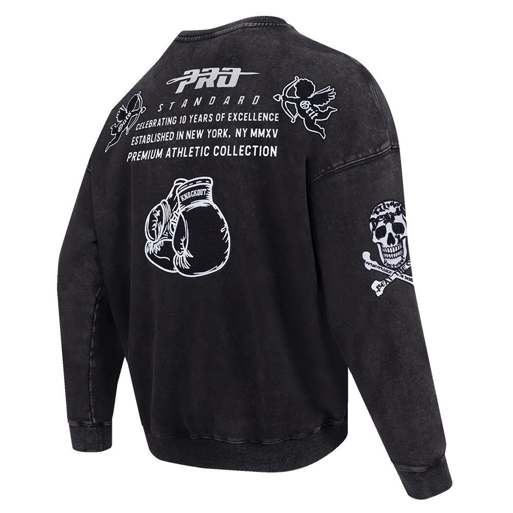 PRO STANDARD NEVER BET AGAINST MEN'S DROP SHOULDER FLC CREWNECK (BLACK) - Image 4