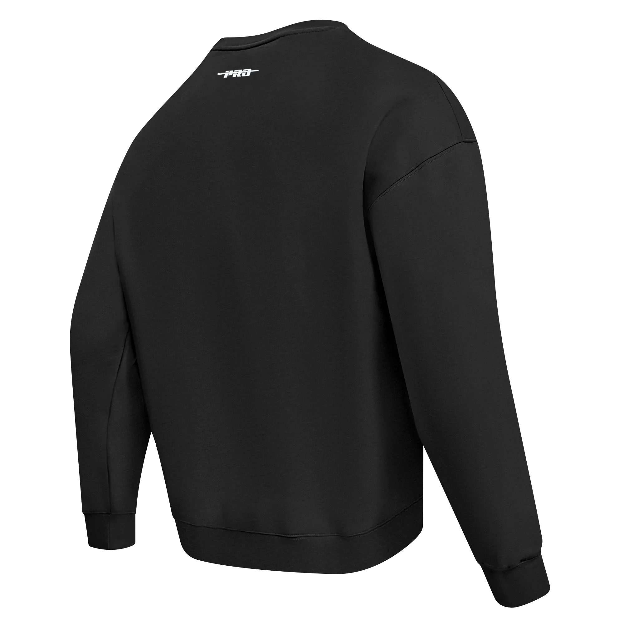 PRO STANDARD CLASSIC CHENILLE WHT LOGO MEN'S DROP SHOULDER FLC CREWNECK(BLACK) - Image 4