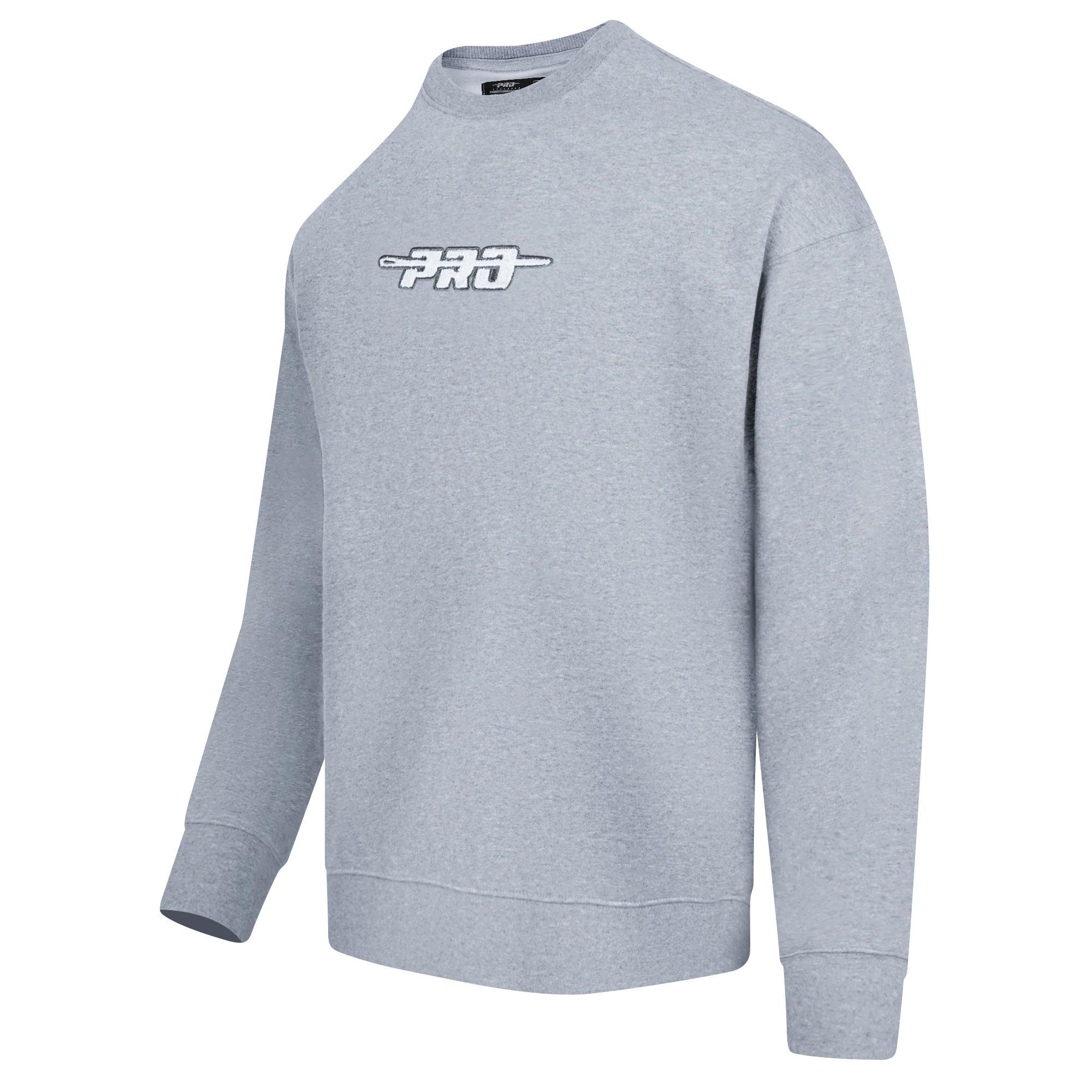 PRO STANDARD CLASSIC CHENILLE WHT LOGO MEN'S DROP SHOULDER FLC CREWNECK(DARK HEATHER GRAY) - Image 2