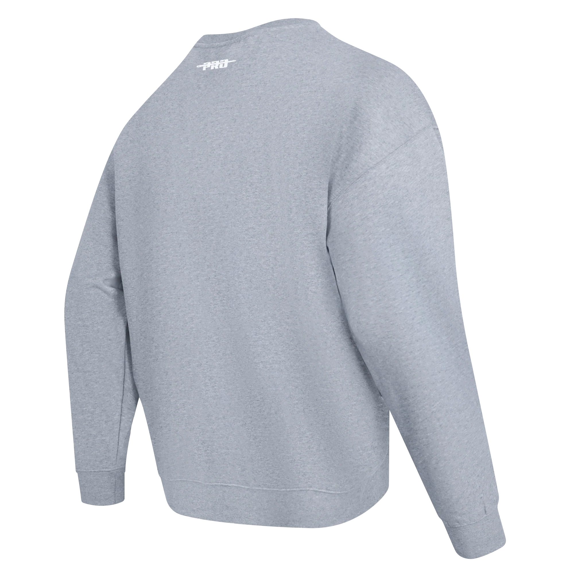 PRO STANDARD CLASSIC CHENILLE WHT LOGO MEN'S DROP SHOULDER FLC CREWNECK(DARK HEATHER GRAY) - Image 4