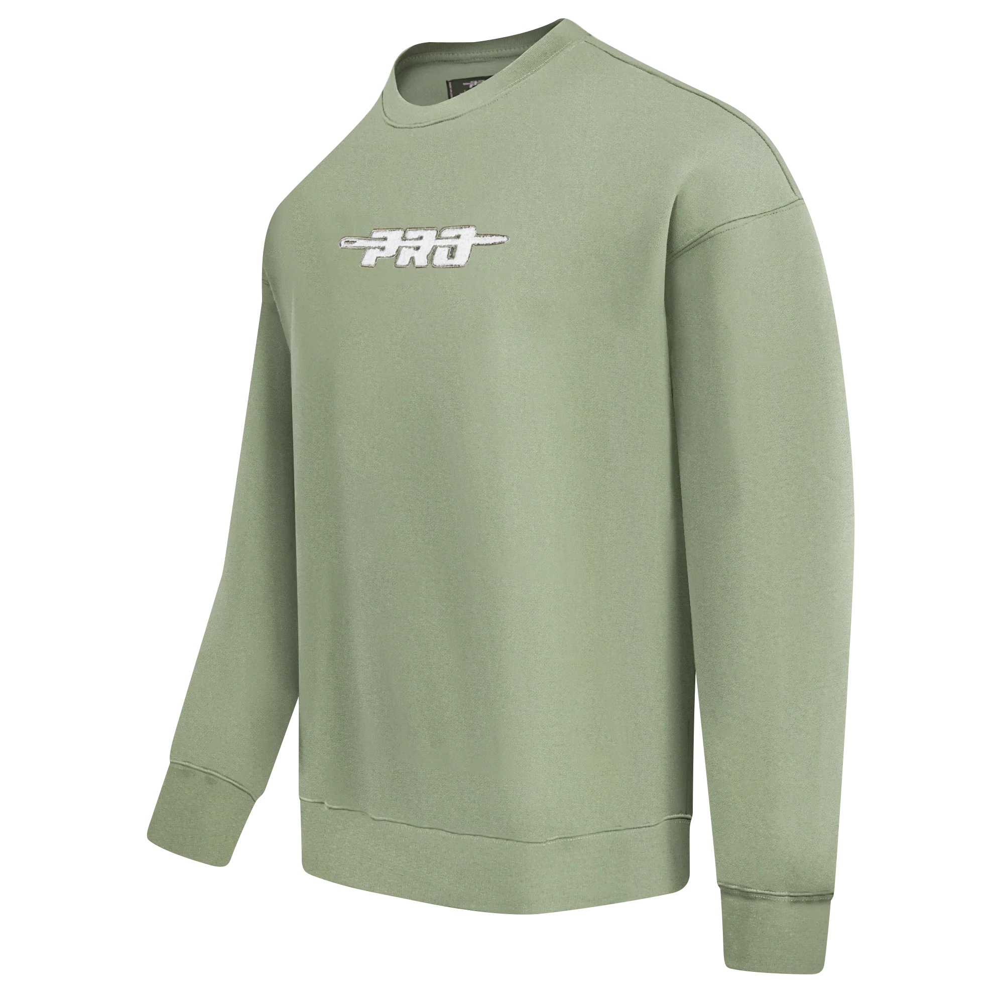 PRO STANDARD CLASSIC CHENILLE WHT LOGO MEN'S DROP SHOULDER FLC CREWNECK(MOSS) - Image 2