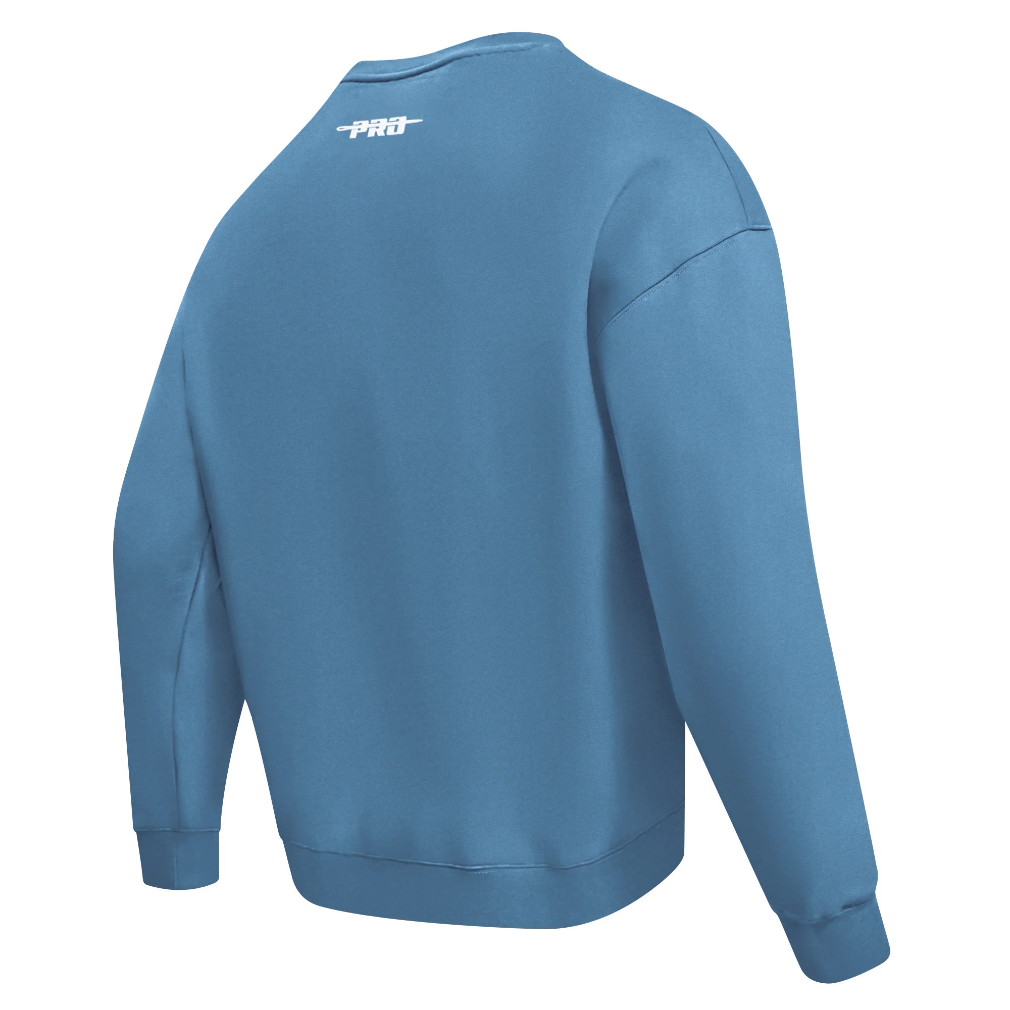 PRO STANDARD CLASSIC CHENILLE WHT LOGO MEN'S DROP SHOULDER FLC CREWNECK(STEEL BLUE) - Image 4