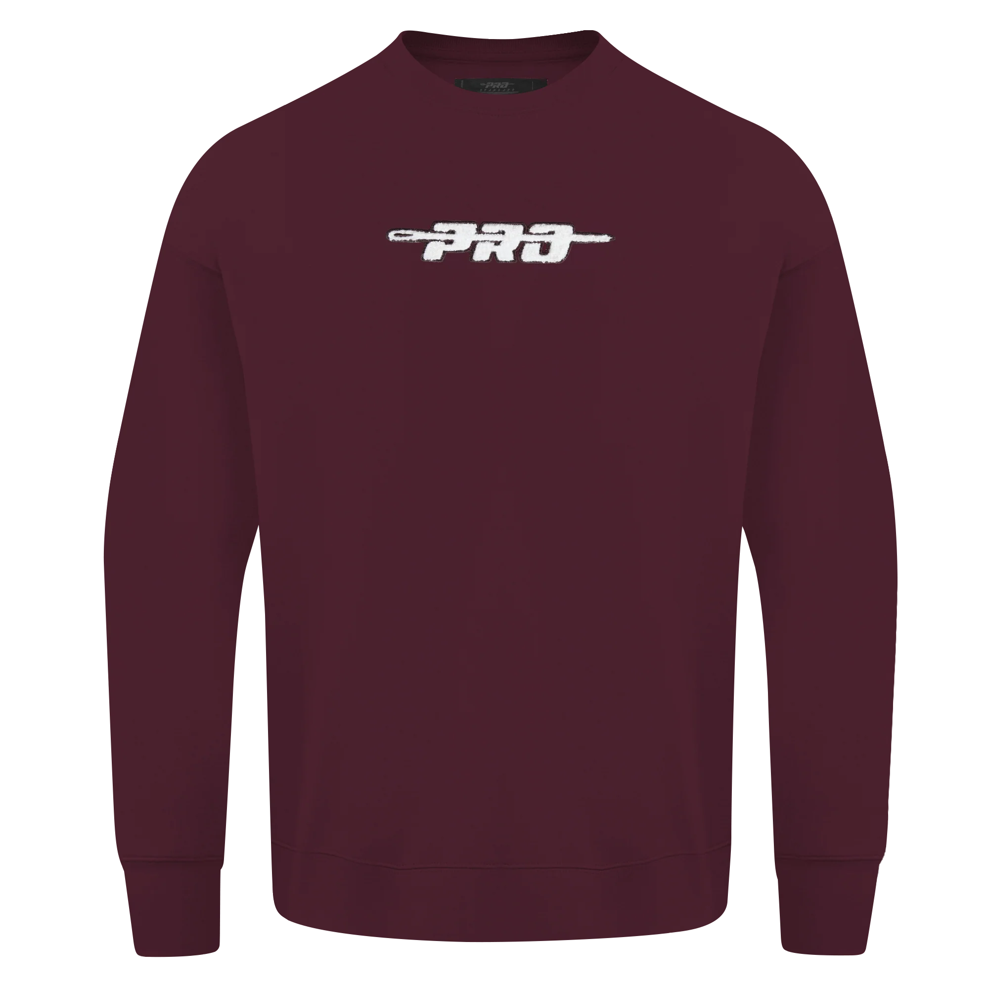 PRO STANDARD CLASSIC CHENILLE WHT LOGO MEN'S DROP SHOULDER FLC CREWNECK(WINE)